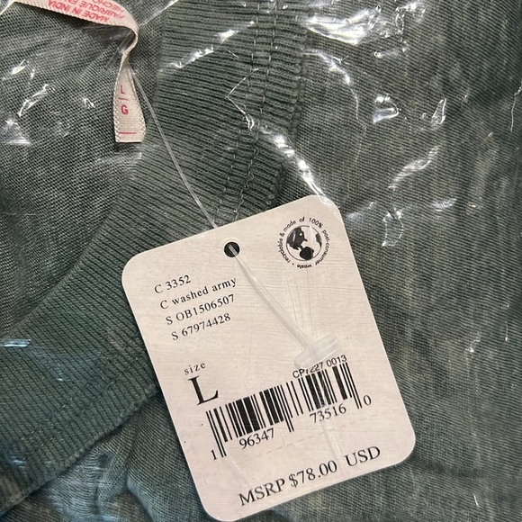 FREE PEOPLE Fall in Love Lace Inset T-Shirt size large - Picture 6 of 7